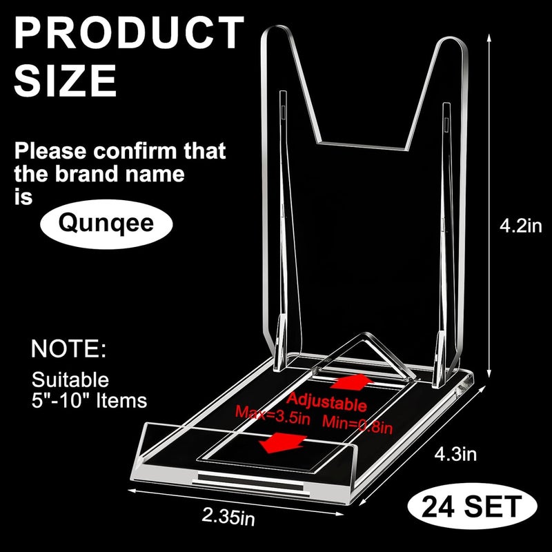 Memorywuu 24 Packs Adjustable Purse Display Stand Clear Acrylic Handbag Stand Holder for Wallet Purses Handbag Bag Jewelry Display Organizer for Party Weddings Home Decoration Birthdays - Image 2